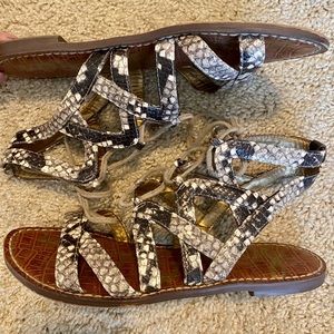Sam Edelman Gladiator Snakeskin Sandals